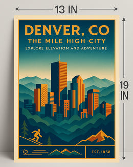 Denver CO The Mile High City Poster Print PosterGoat
