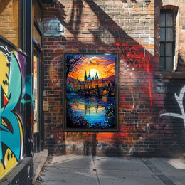 European Cityscape with Gothic Flair Travel Poster