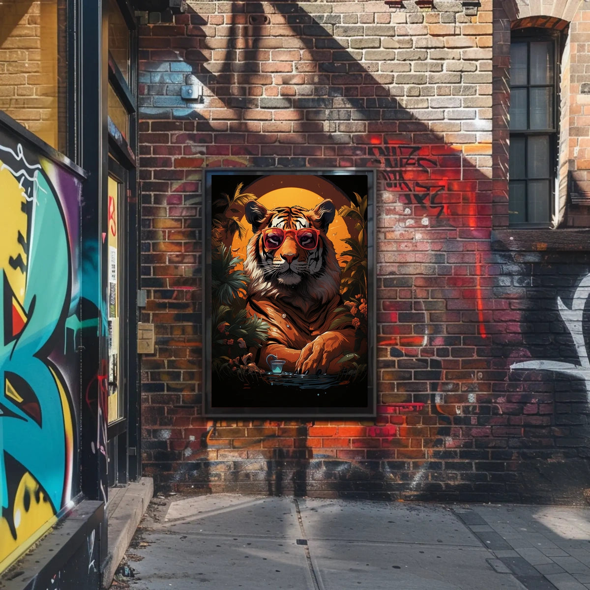 Exotic Tiger in Sunglasses Animal Poster