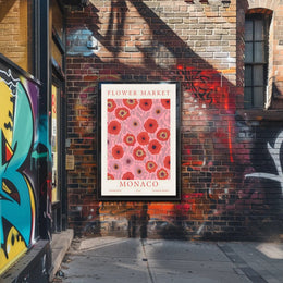 Flower Market Monaco Poster