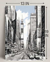 Urban Sketch Of Times Square Poster