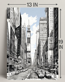 Urban Sketch Of Times Square Poster Abstract Wall Art