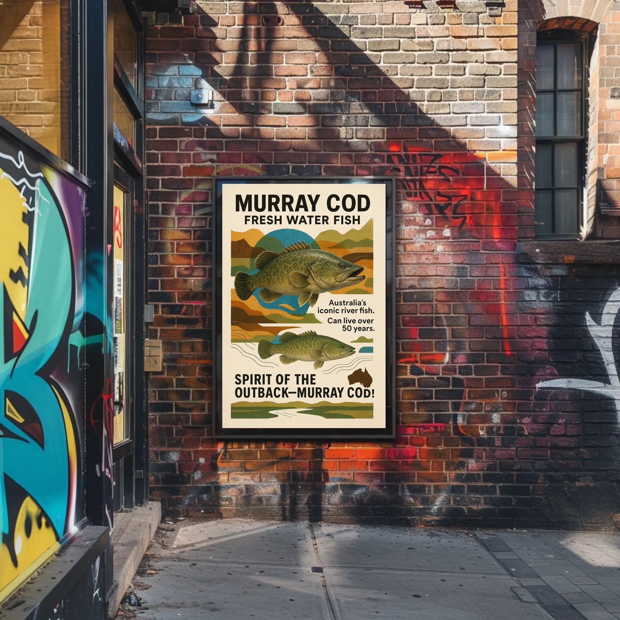 Murray Cod Heritage: Iconic Australian Fish Cultural Poster