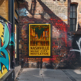 Nashville Music City Mistletoe Poster
