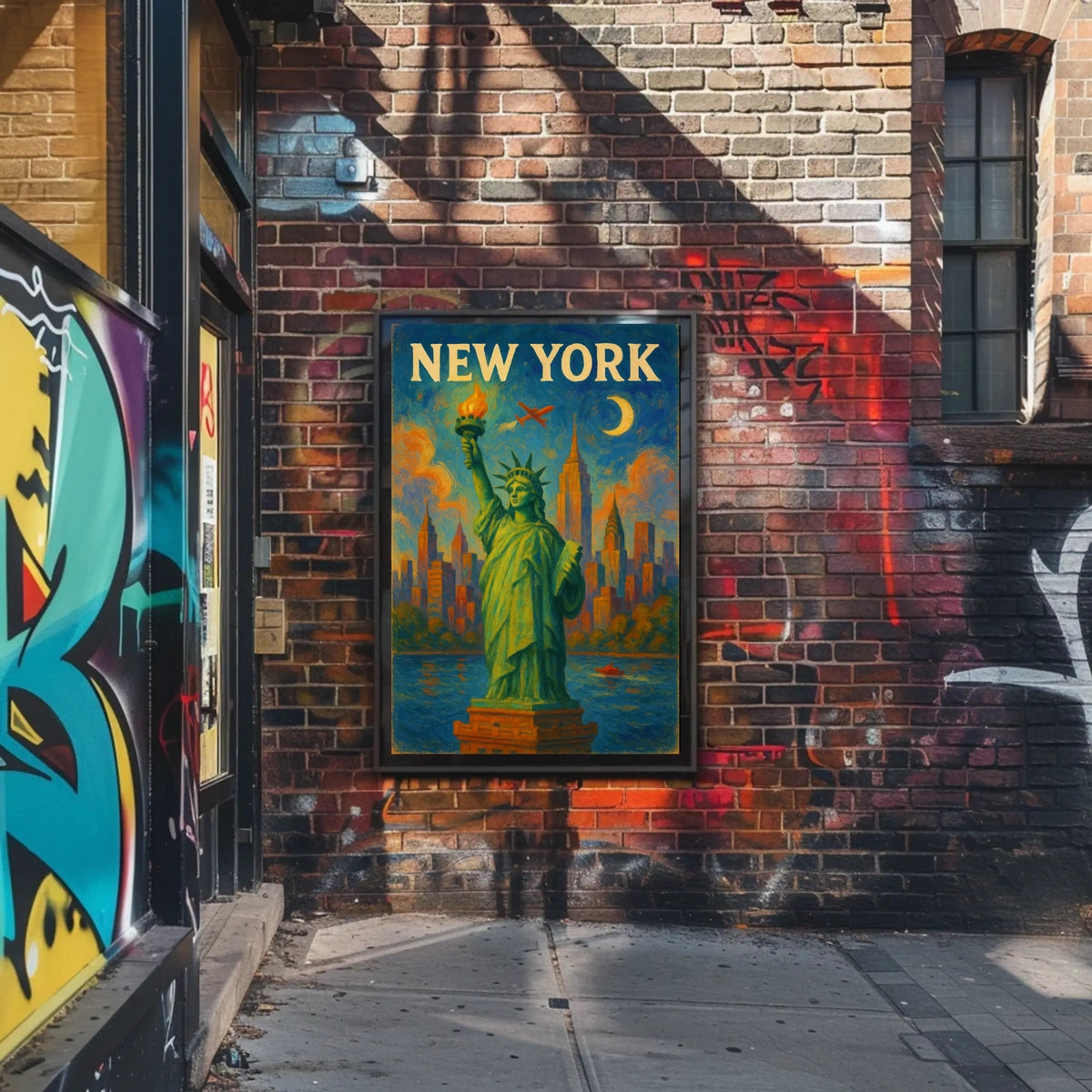 New York Skyline With Statue Of Liberty Poster