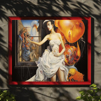 Woman in White Dress Abstract or Artistic Poster