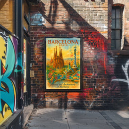 Barcelona Art Poster: Sagrada Família and Park Güell