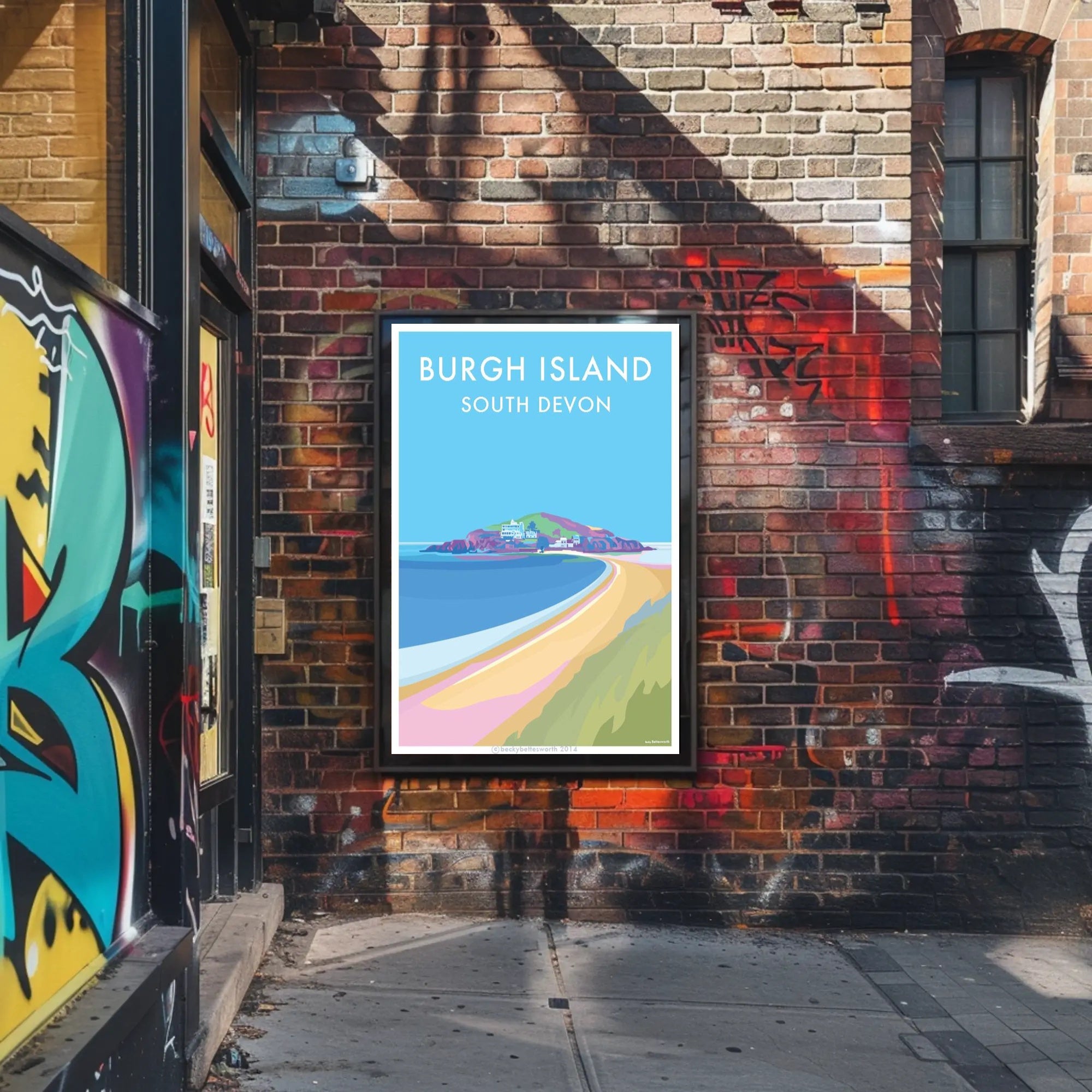 Burgh Island Vibrant Coastal Scene Travel Poster PosterGoat