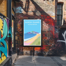 Burgh Island Vibrant Coastal Scene Travel Poster PosterGoat