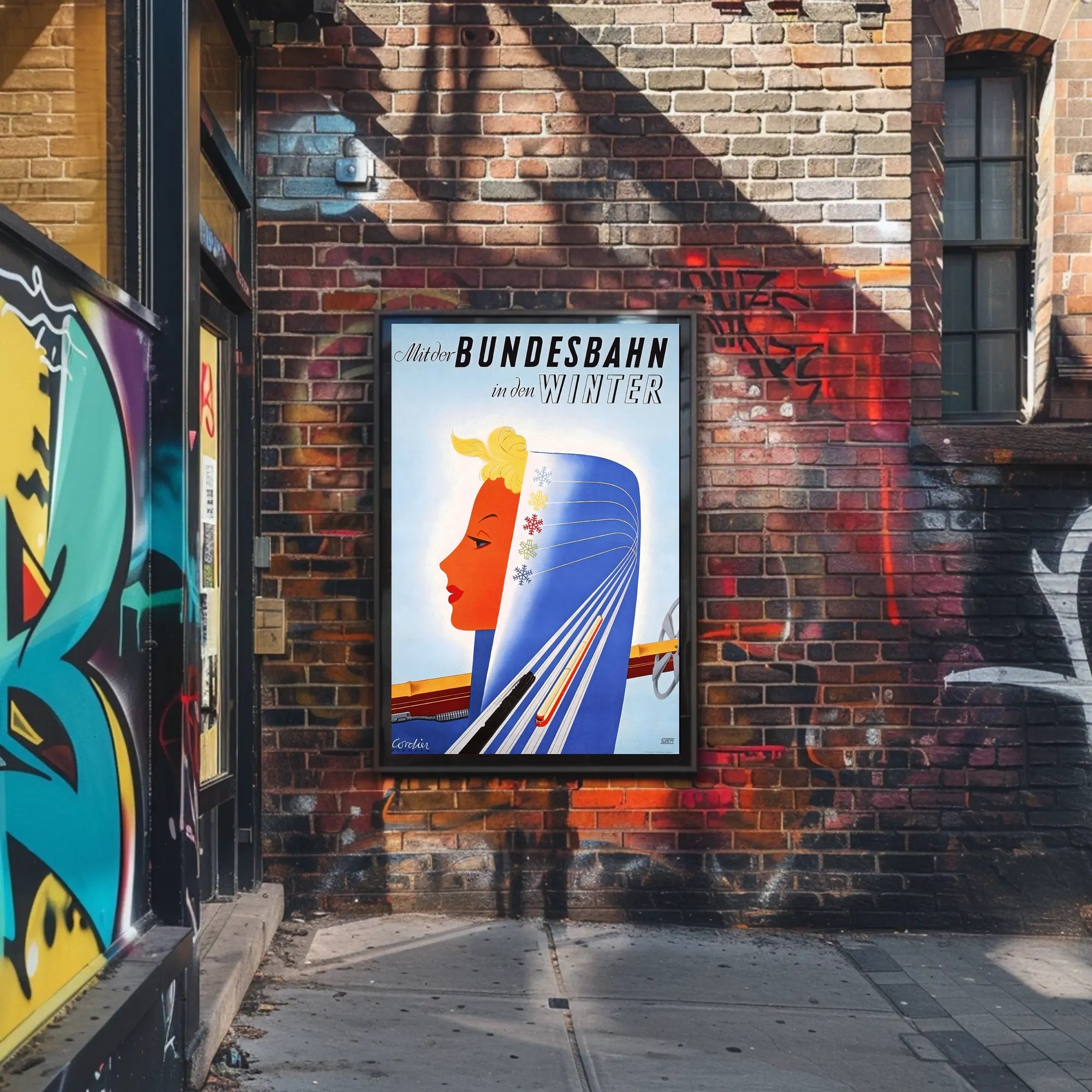 Winter Travel with Bundesbahn Poster PosterGoat