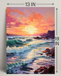 Vibrant Coastal Sunset Poster PosterGoat