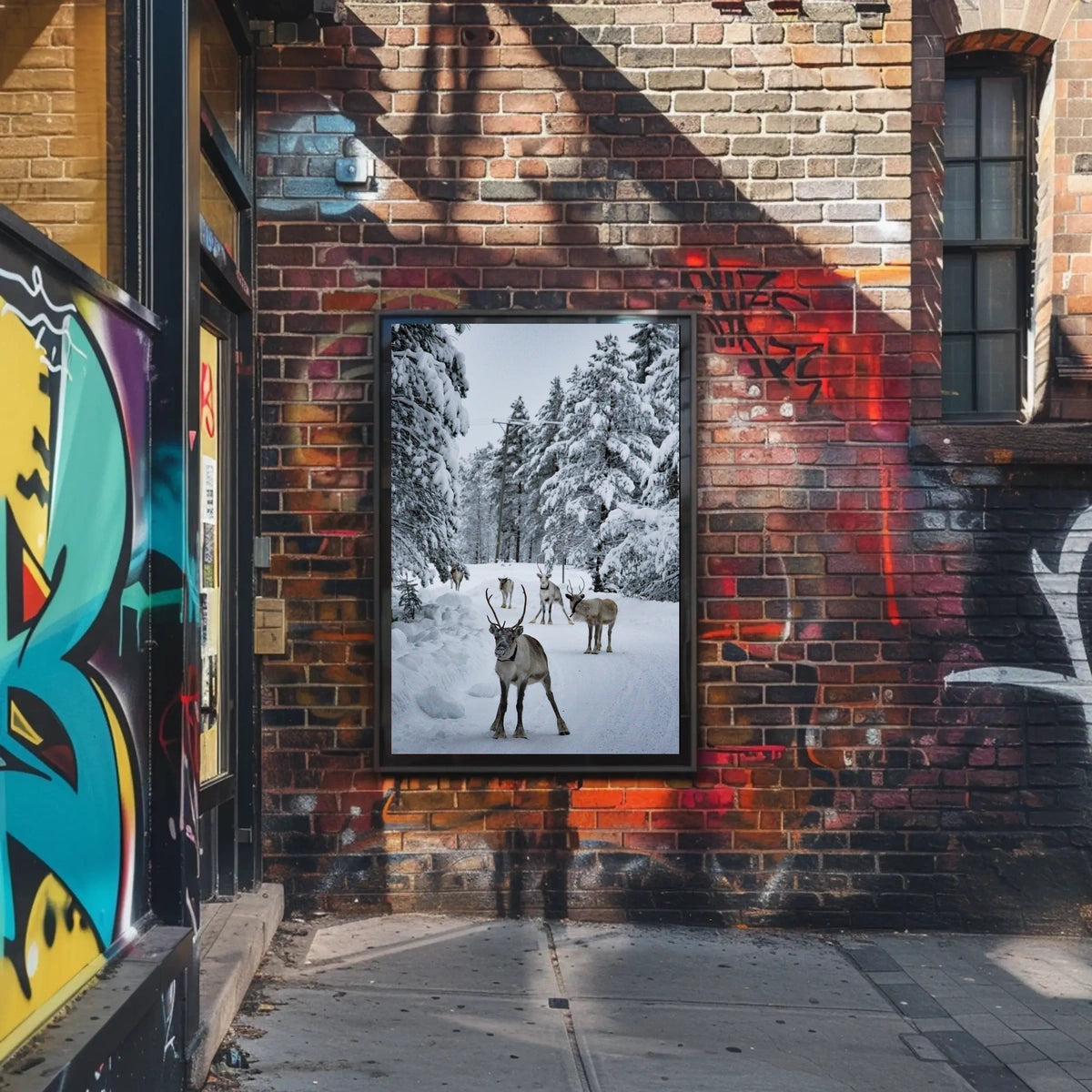 Winter Wonderland With Reindeer Poster