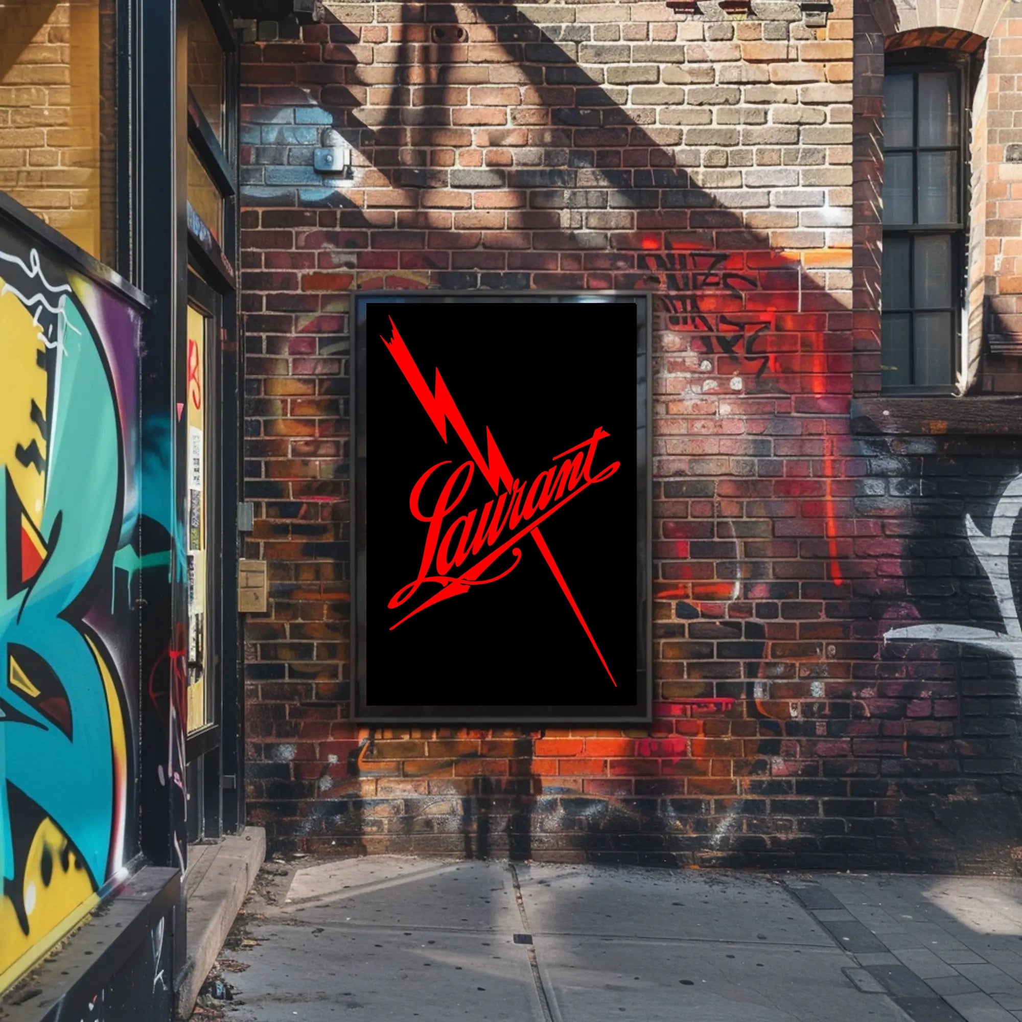 Laurant Energy Logo Bold Cursive Artistic Poster
