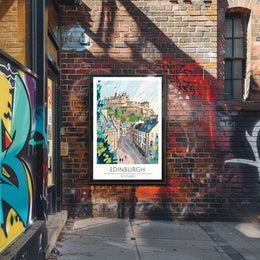 Edinburgh Scenic Illustration Poster PosterGoat