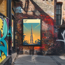 Dubai Skyline at Sunset Poster