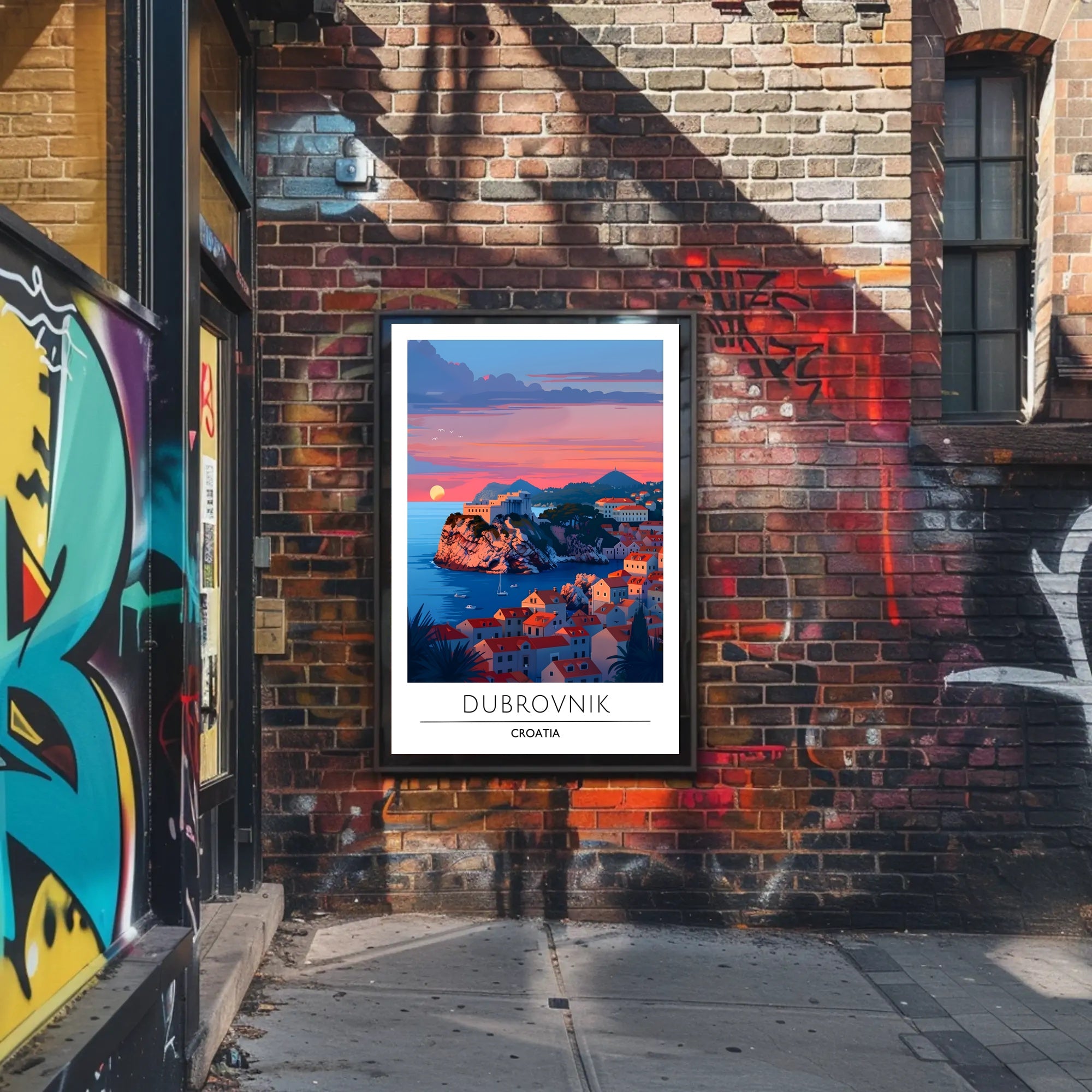 Dubrovnik Sunset Coastal Beauty Travel Poster
