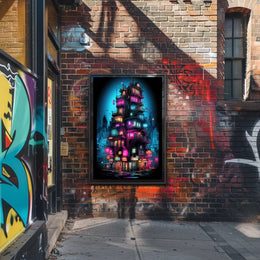 Neon Cityscape Poster