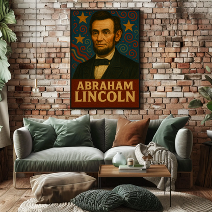 Abraham Lincoln Patriotic Portrait Vintage Poster