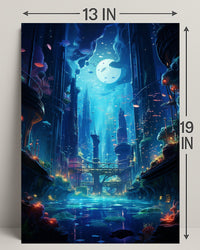 Enchanted Underwater Cityscape Poster