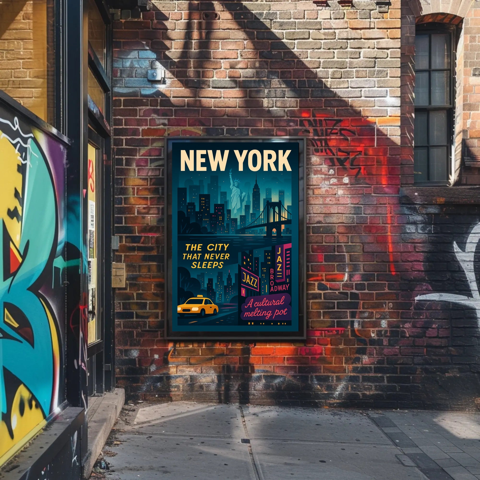 New York City Dynamic Urban Cityscape Poster PosterGoat