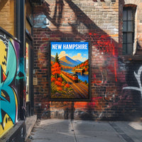 New Hampshire Autumn Train Journey Poster PosterGoat