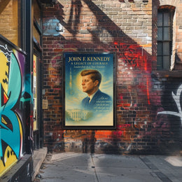 John F. Kennedy Inspirational Leadership Art Poster