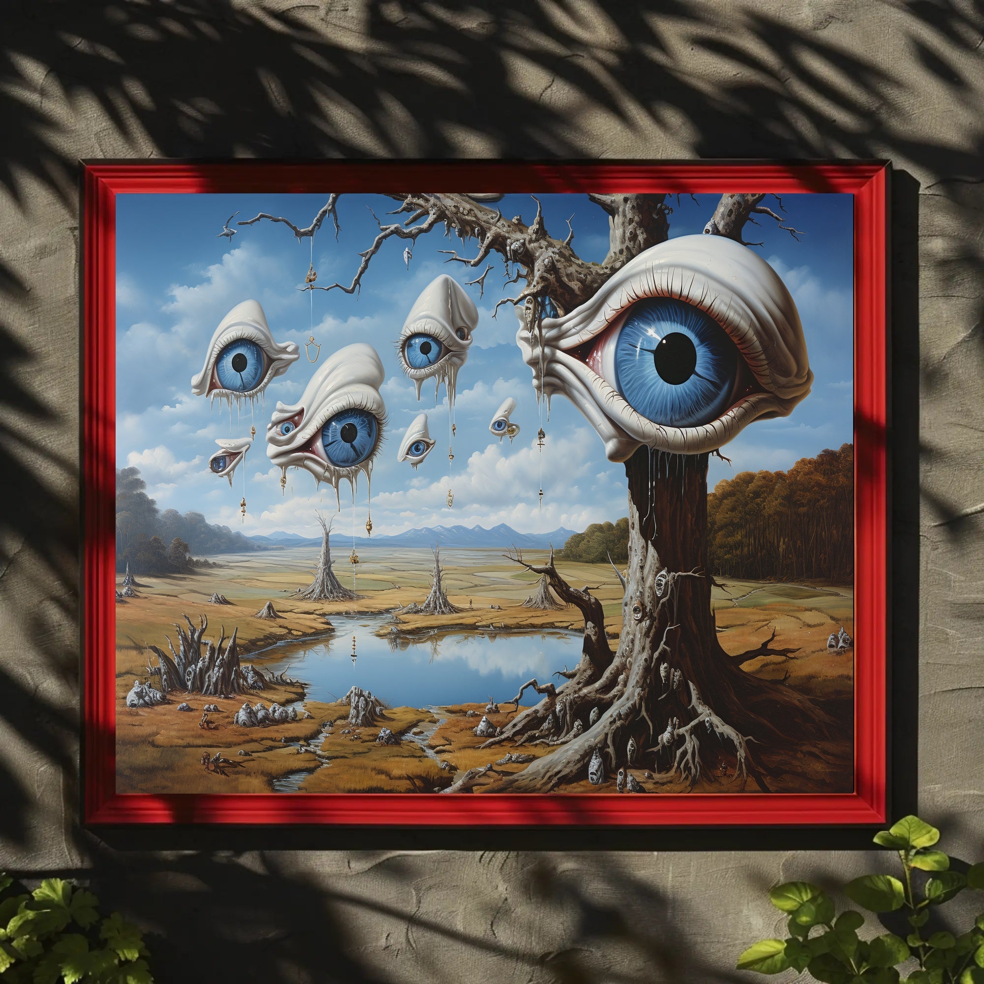 Surreal Landscape with Eyes: Abstract or Artistic Poster