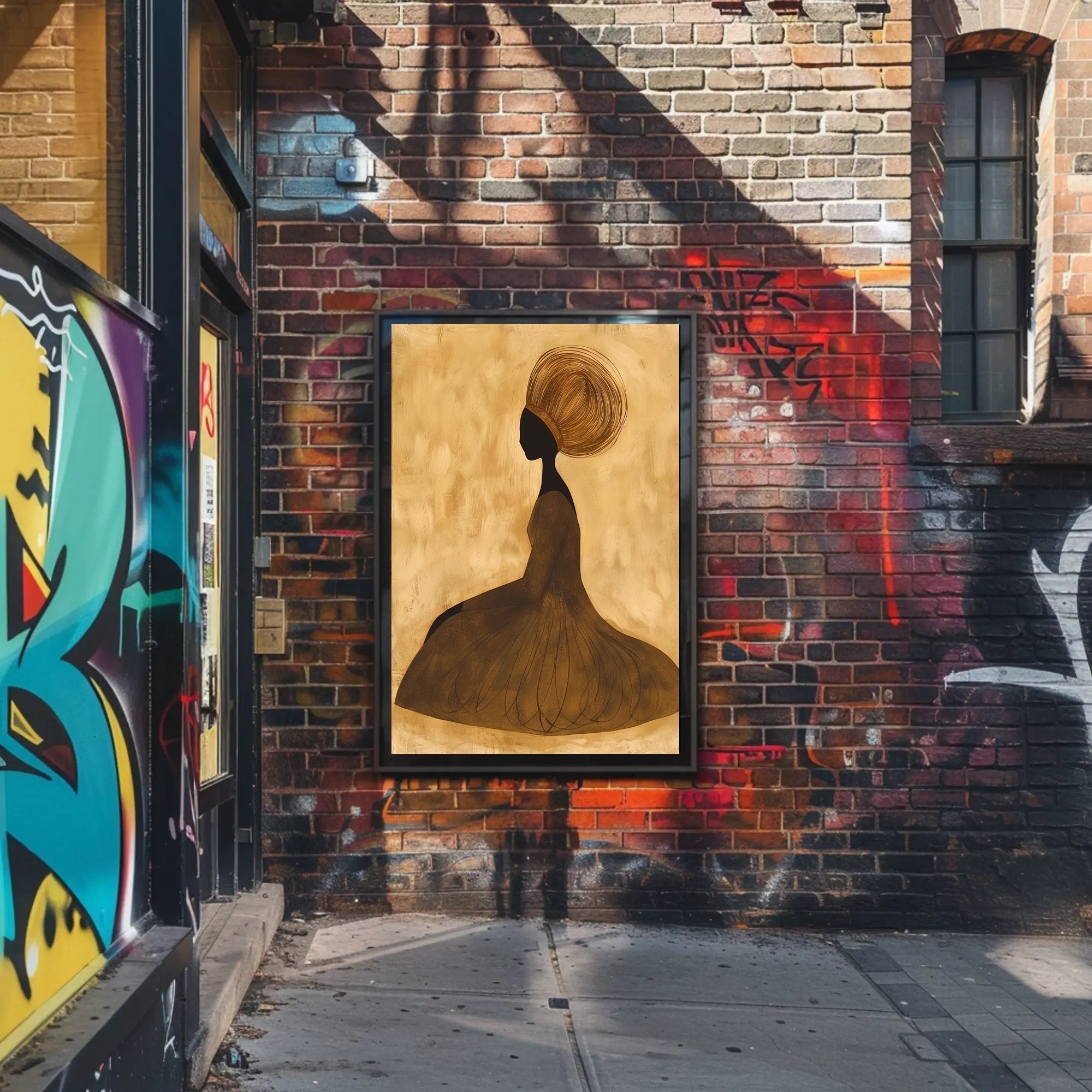 Silhouette Gold Poster Minimalist Abstract Wall Art