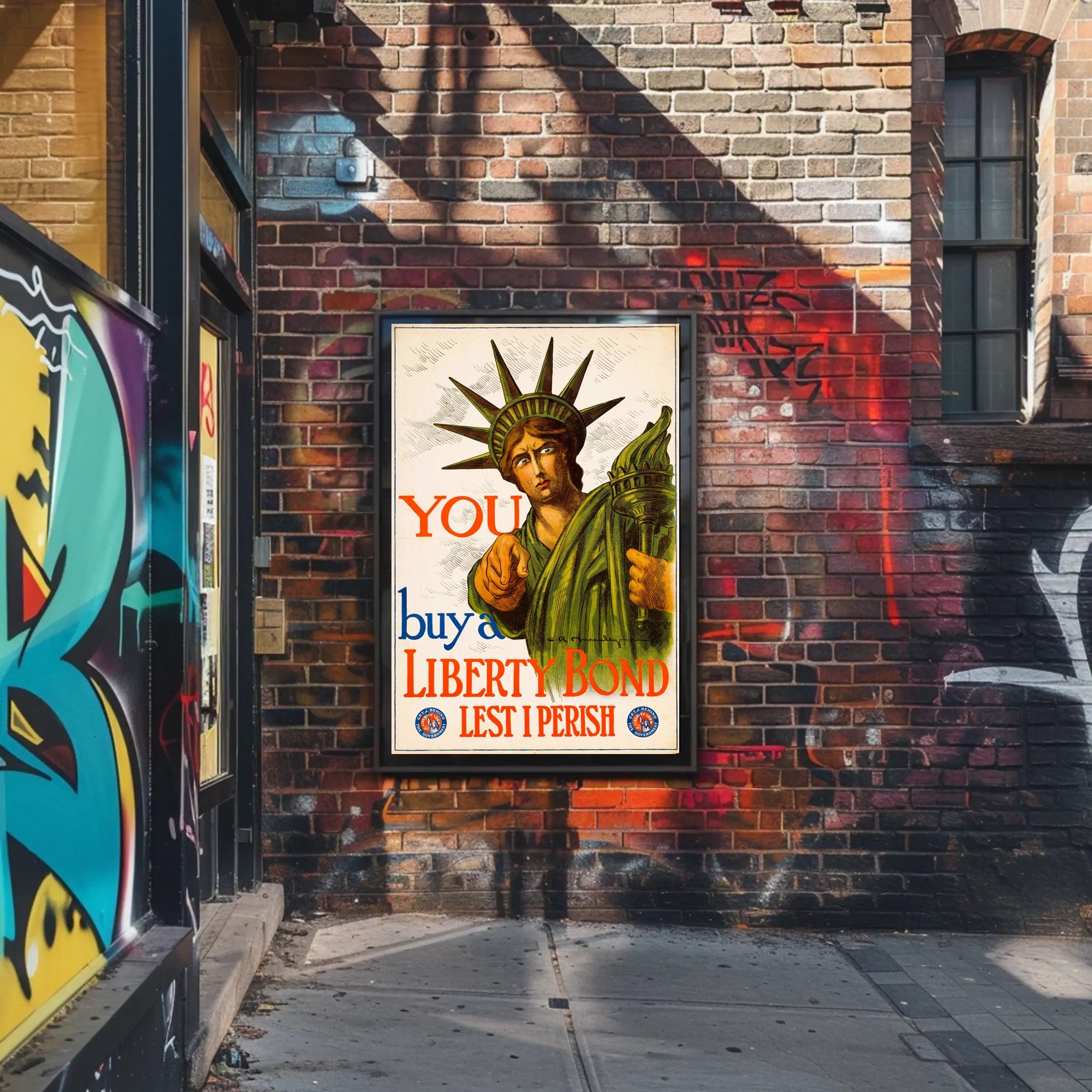 Vintage Statue of Liberty Propaganda Print Political or Propaganda Poster