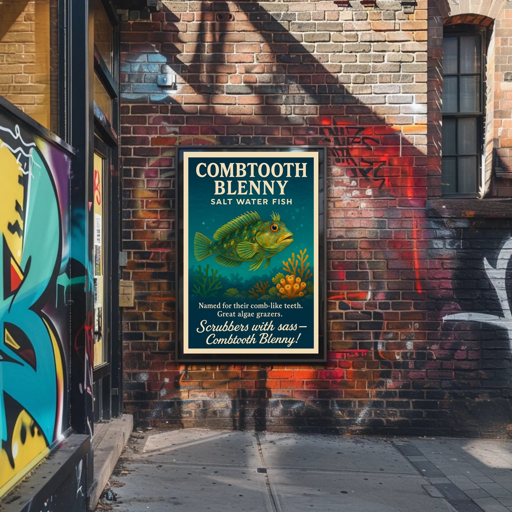 Combtooth Blenny Saltwater Fish Poster Art PosterGoat
