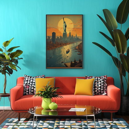 Statue of Liberty at Sunset Poster