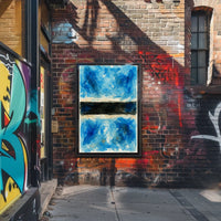 Abstract Blue And Black Composition Poster