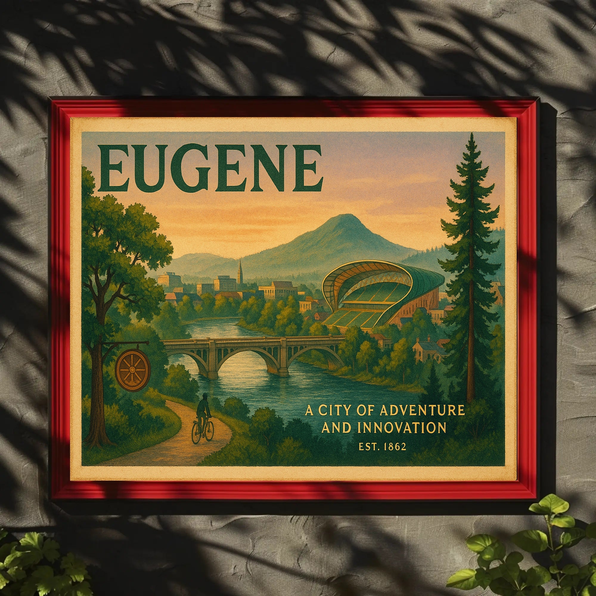 Eugene City Adventure Poster Wall Art Print