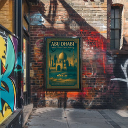 Abu Dhabi Oasis Where Tradition Meets Modernity Travel Poster