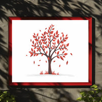 Autumn Serenity Tree Poster: Vibrant Fall Illustration