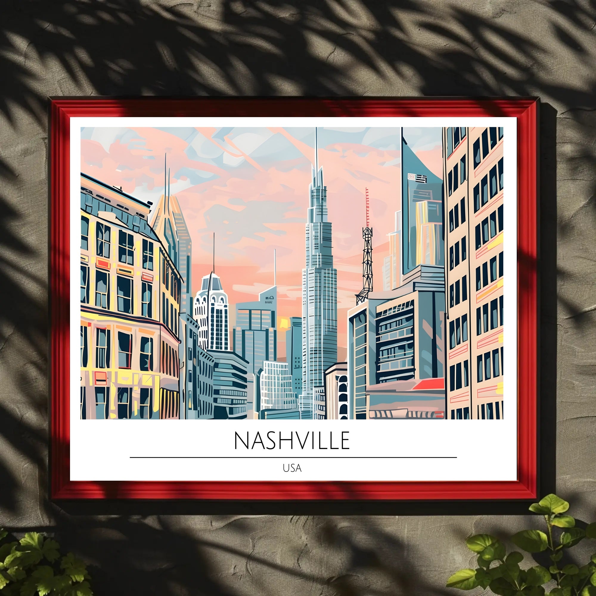 Vibrant Cityscape of Nashville Poster PosterGoat
