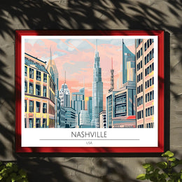 Vibrant Cityscape of Nashville Poster PosterGoat
