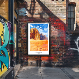 Wadi Rum Adventure in Colorful Travel Poster PosterGoat