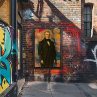 Distinguished Classical Portrait with Modern Abstract Artistic Poster
