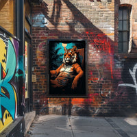 Tiger Majesty Illuminated: Exotic Animal Art Print Poster