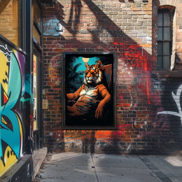 Tiger Majesty Illuminated: Exotic Animal Art Print Poster