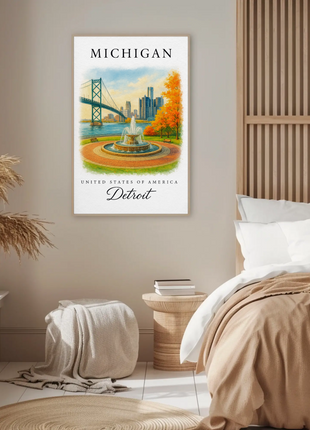 Michigan, Detroit Signature Series Vintage Travel Poster