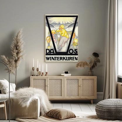 Davos Winterkuren Vintage Poster