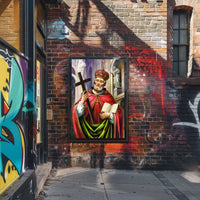 Saintly Figure with Cross Poster