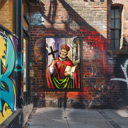 Saintly Figure with Cross Poster