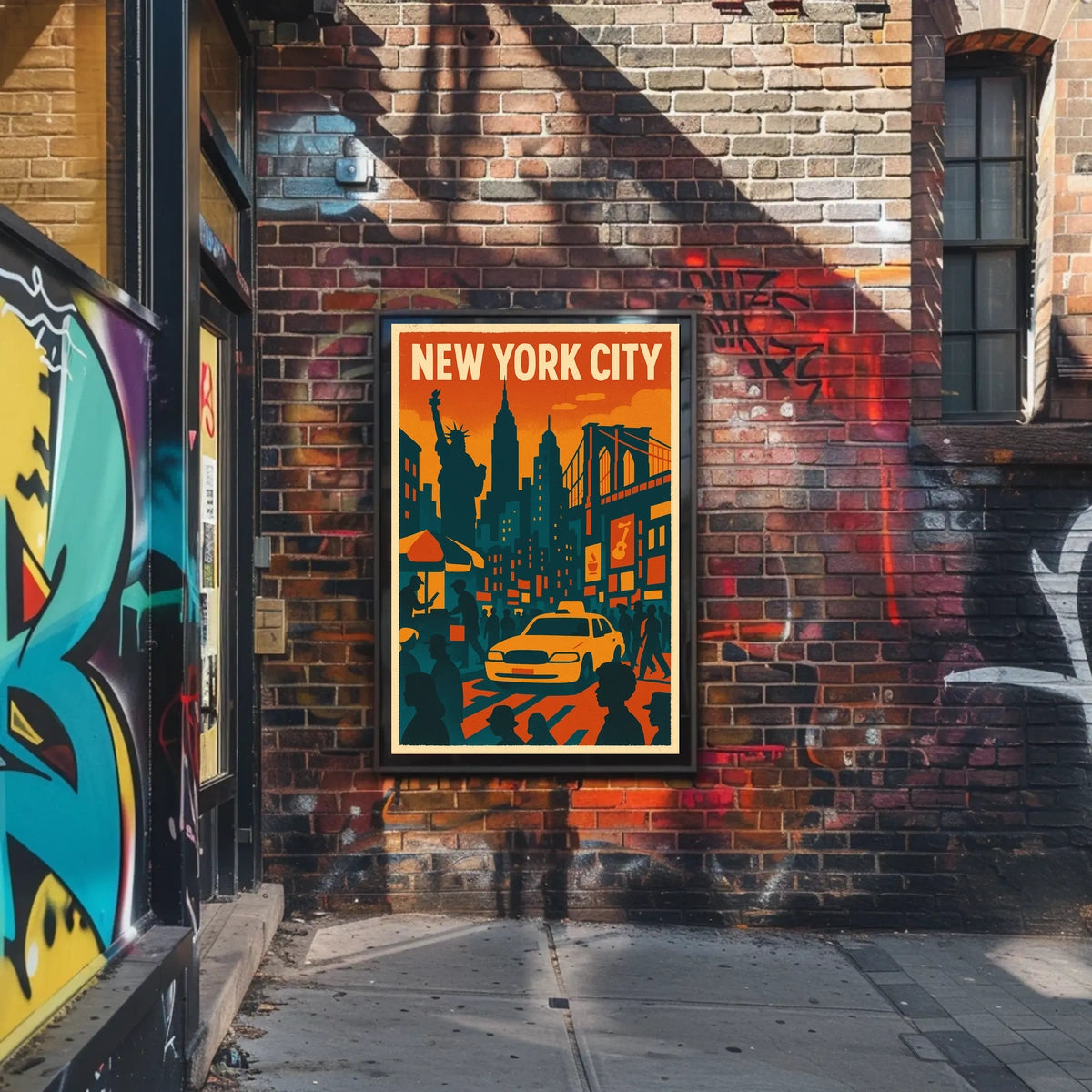 Vibrant New York City Poster for Urban Home Decor Art