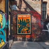 Vibrant New York City Poster for Urban Home Decor Art