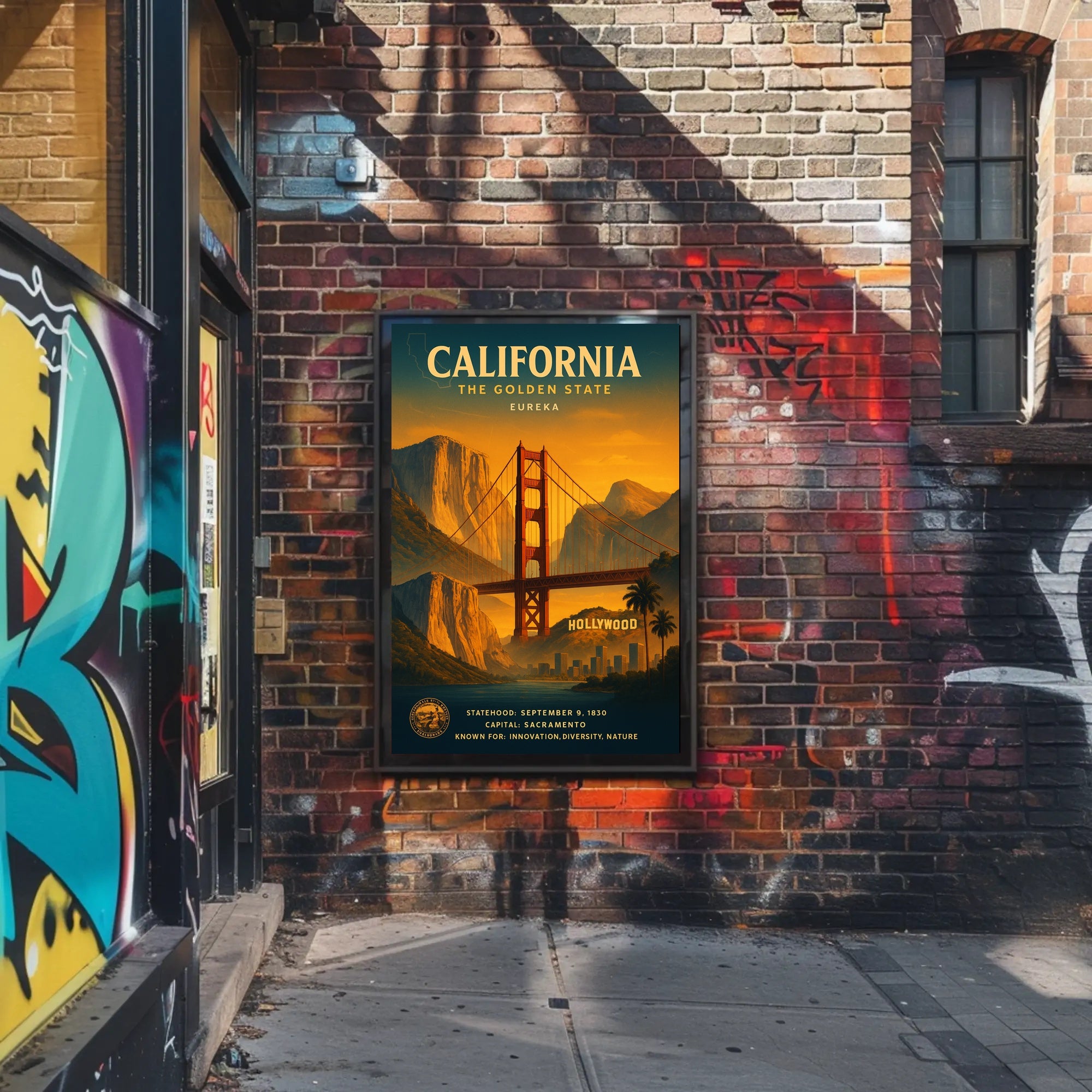 California The Golden State Vintage Poster PosterGoat