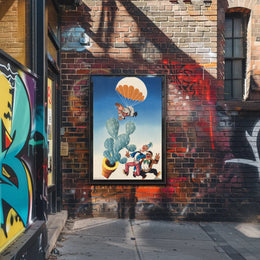 Parachute Predicament Poster PosterGoat