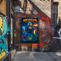 Michigan Superhero Adventure Poster - Cultural or Heritage Poster